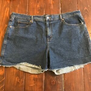 Signature by Levi Strauss Heritage HighRiseShorts Dark Wash Denim 24W A1529-0011